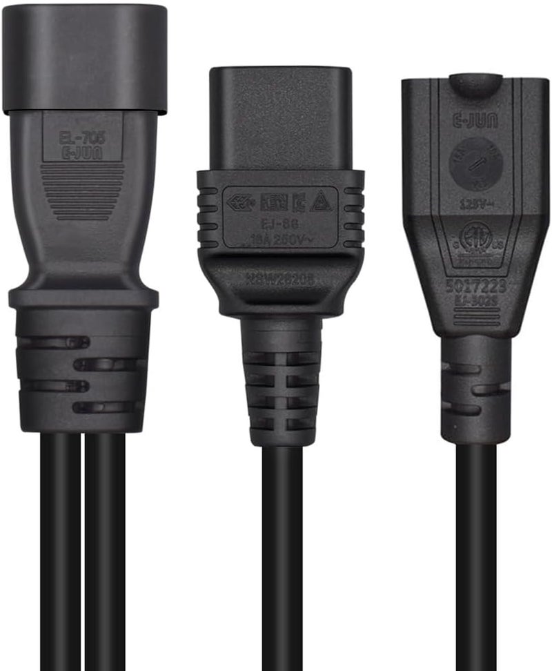TEWOXIN IEC320 C14 to C19 + NEMA 5-15R Y Splitter Power Cord for PDU/UPS Server Racks & US Standard Socket Equipment(1FT/0.3M) - Image 5